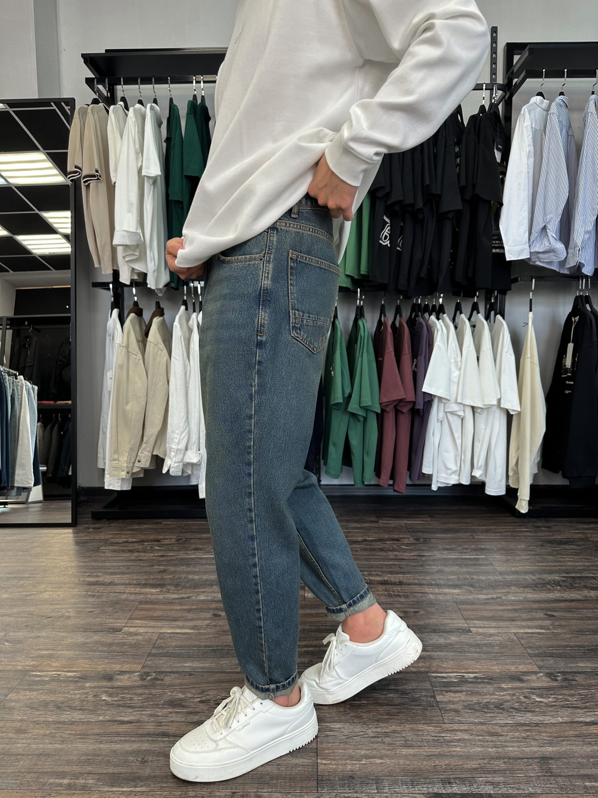 Джинсы бананы  Difrancel зеленоватый