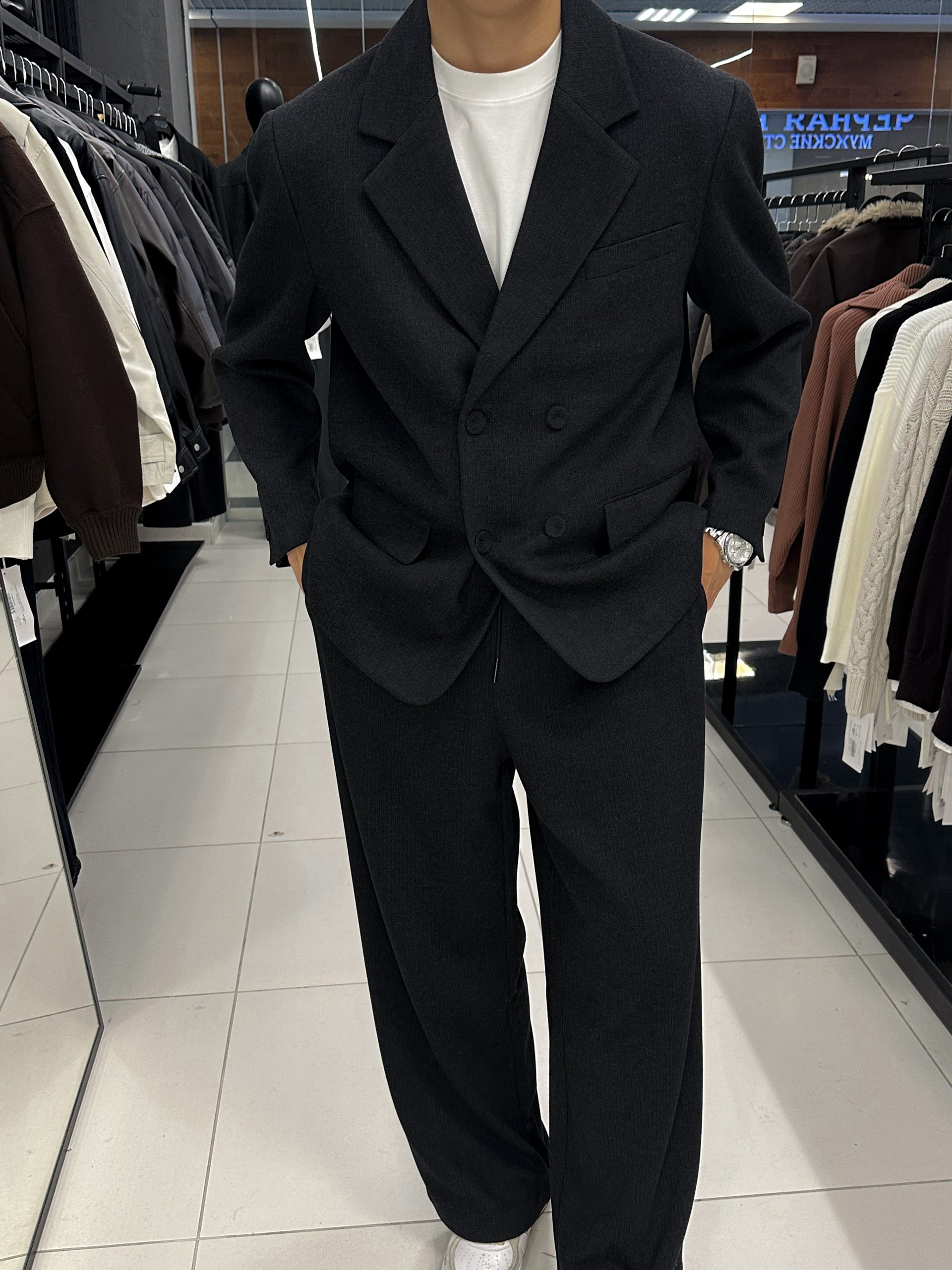 Пиджак оверсайз черный (арт.95220)