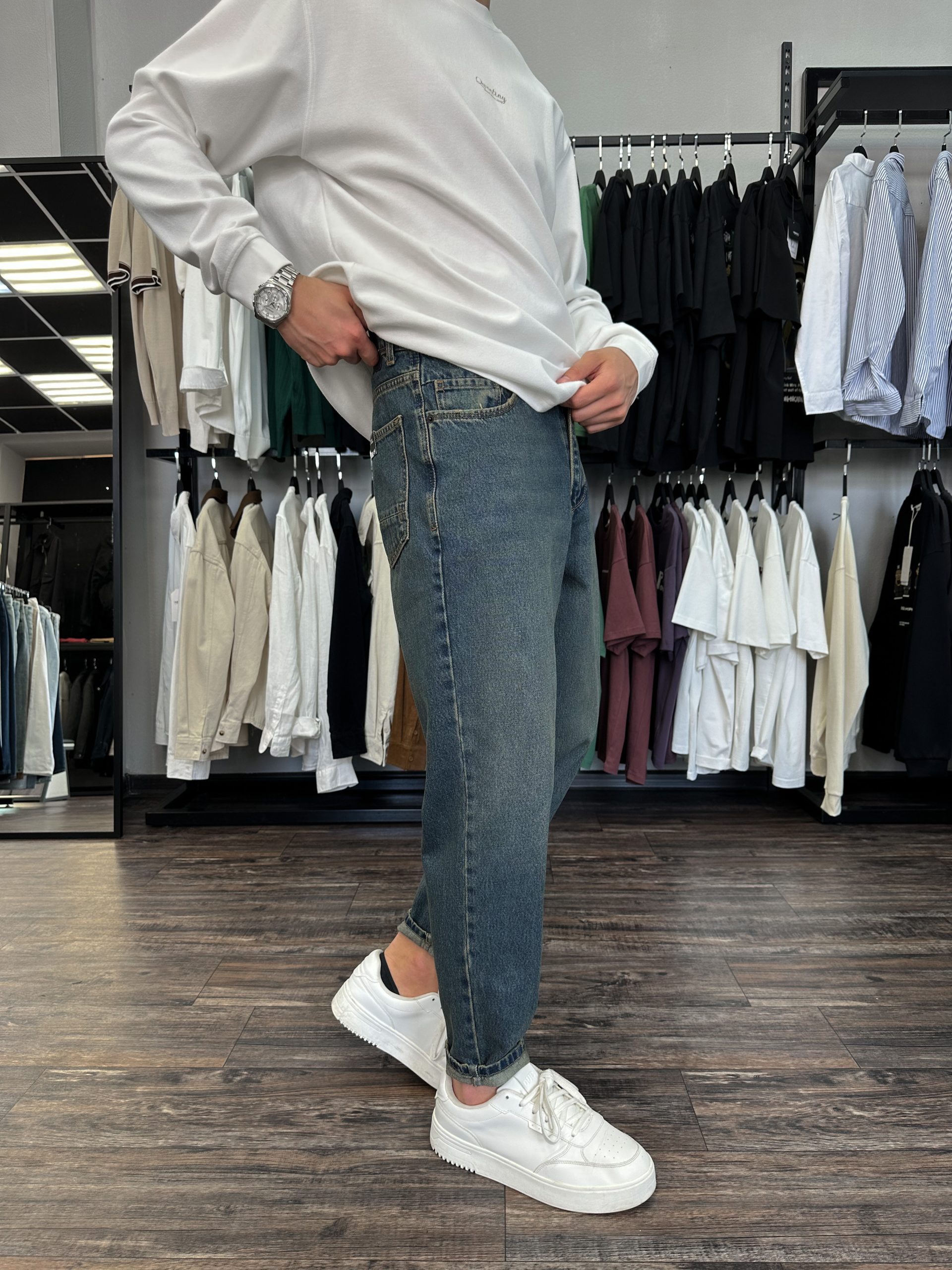 Джинсы бананы  Difrancel зеленоватый