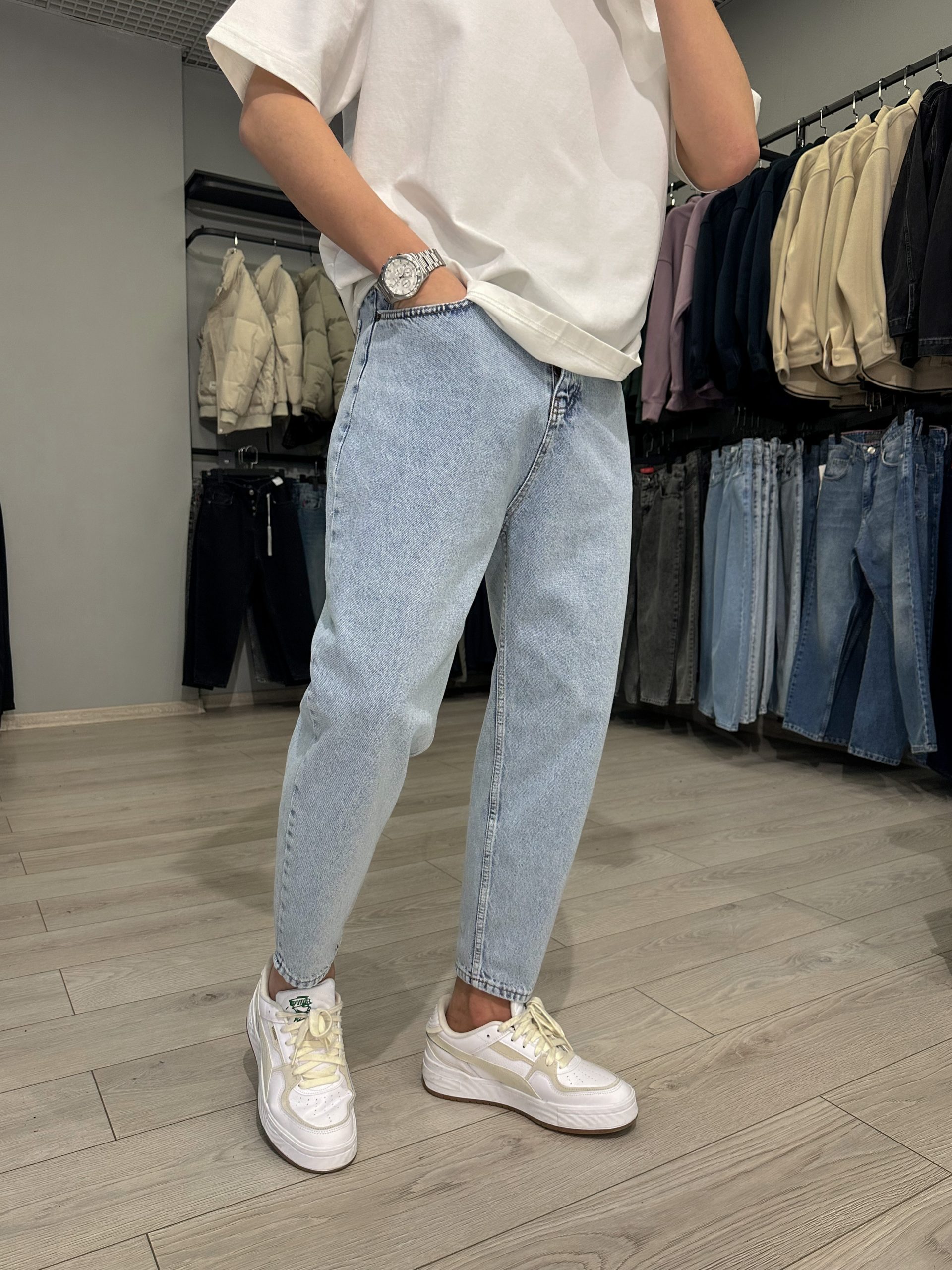 Джинсы бананы Denim светлый