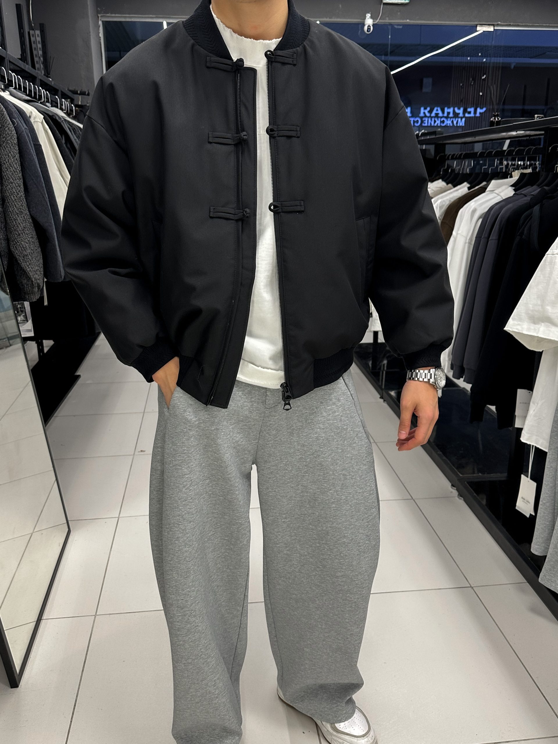 Куртка черная Asian print(N3134)