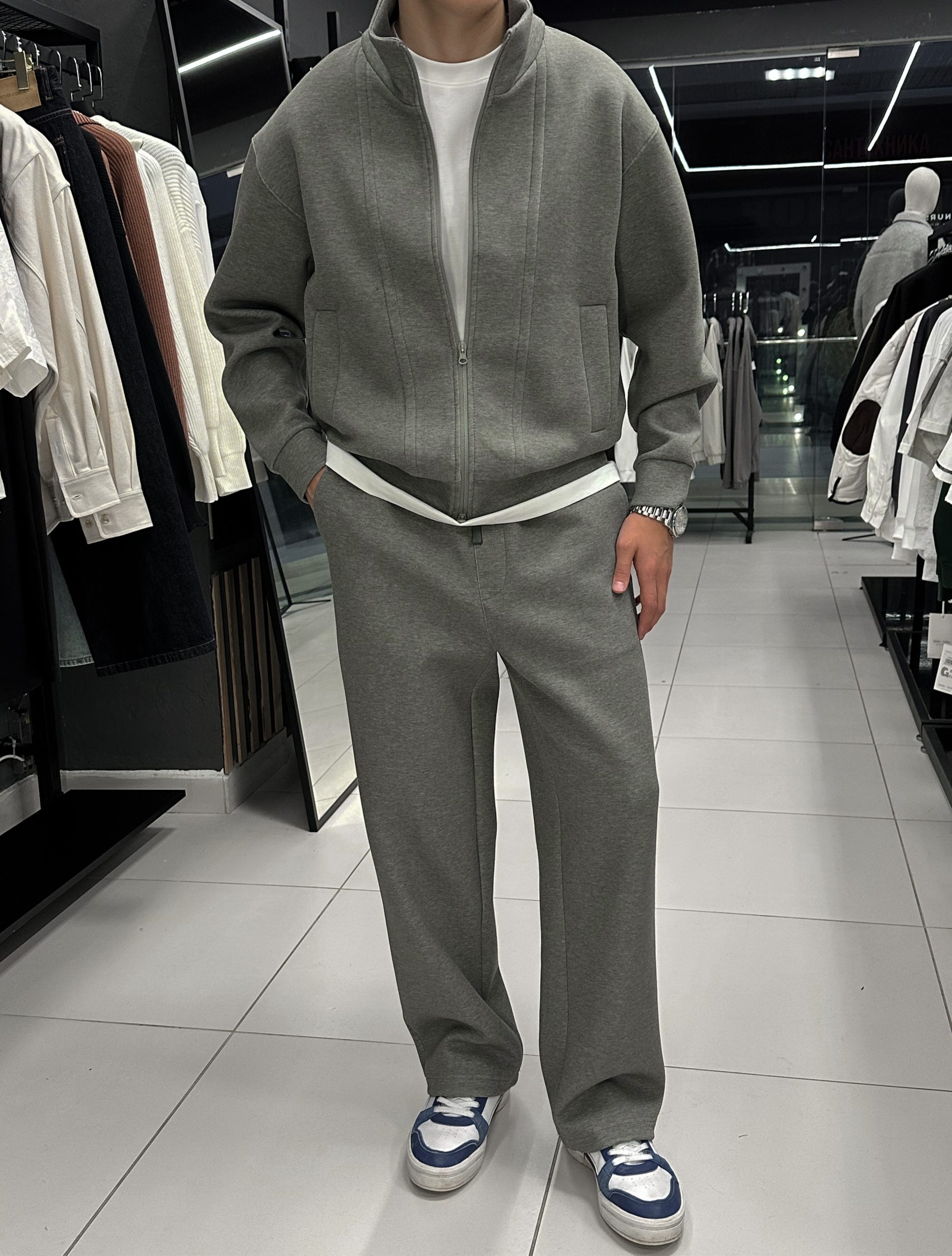 The Q костюм  зел.меланж