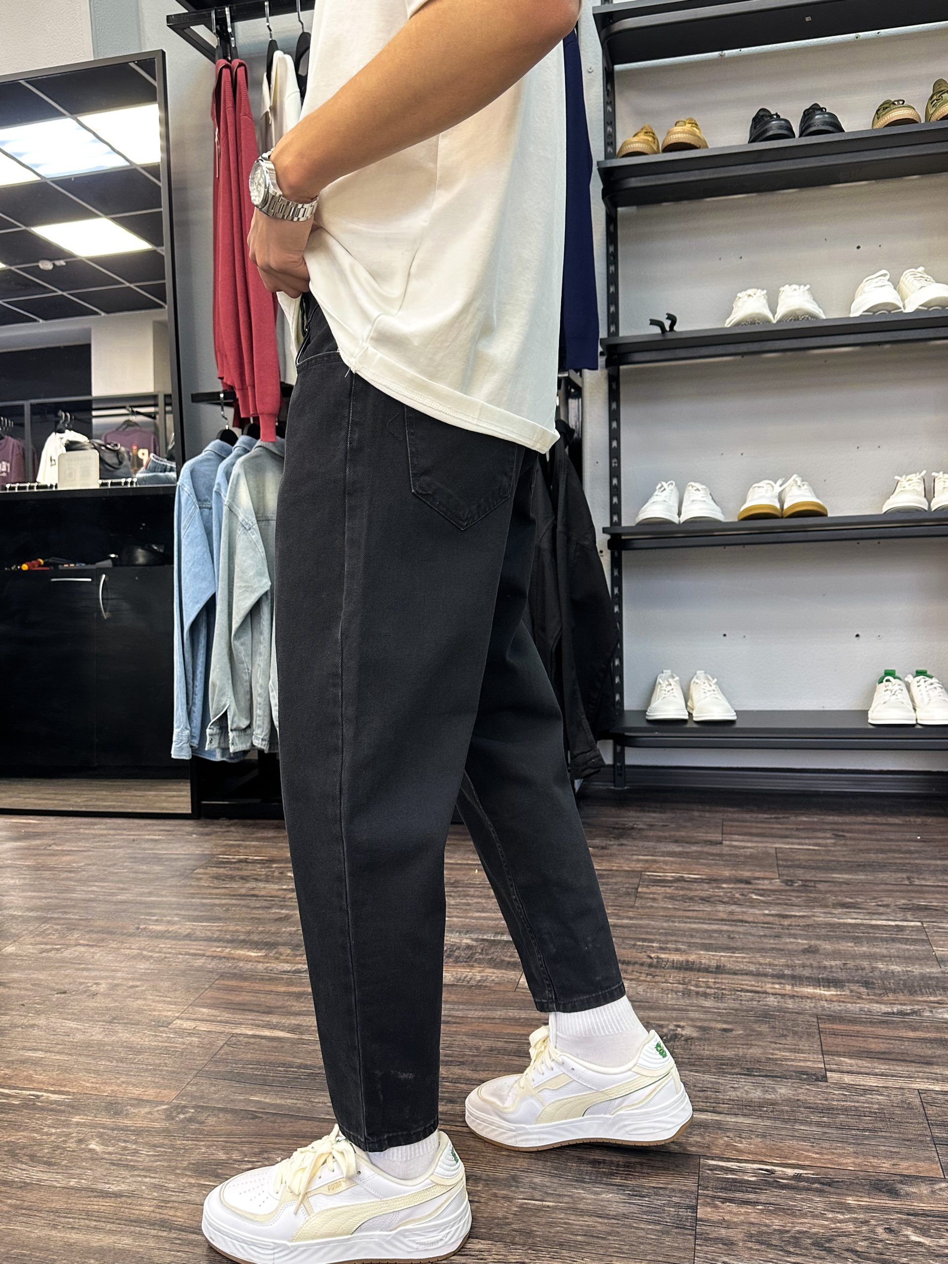 Джинсы бананы Denim графит