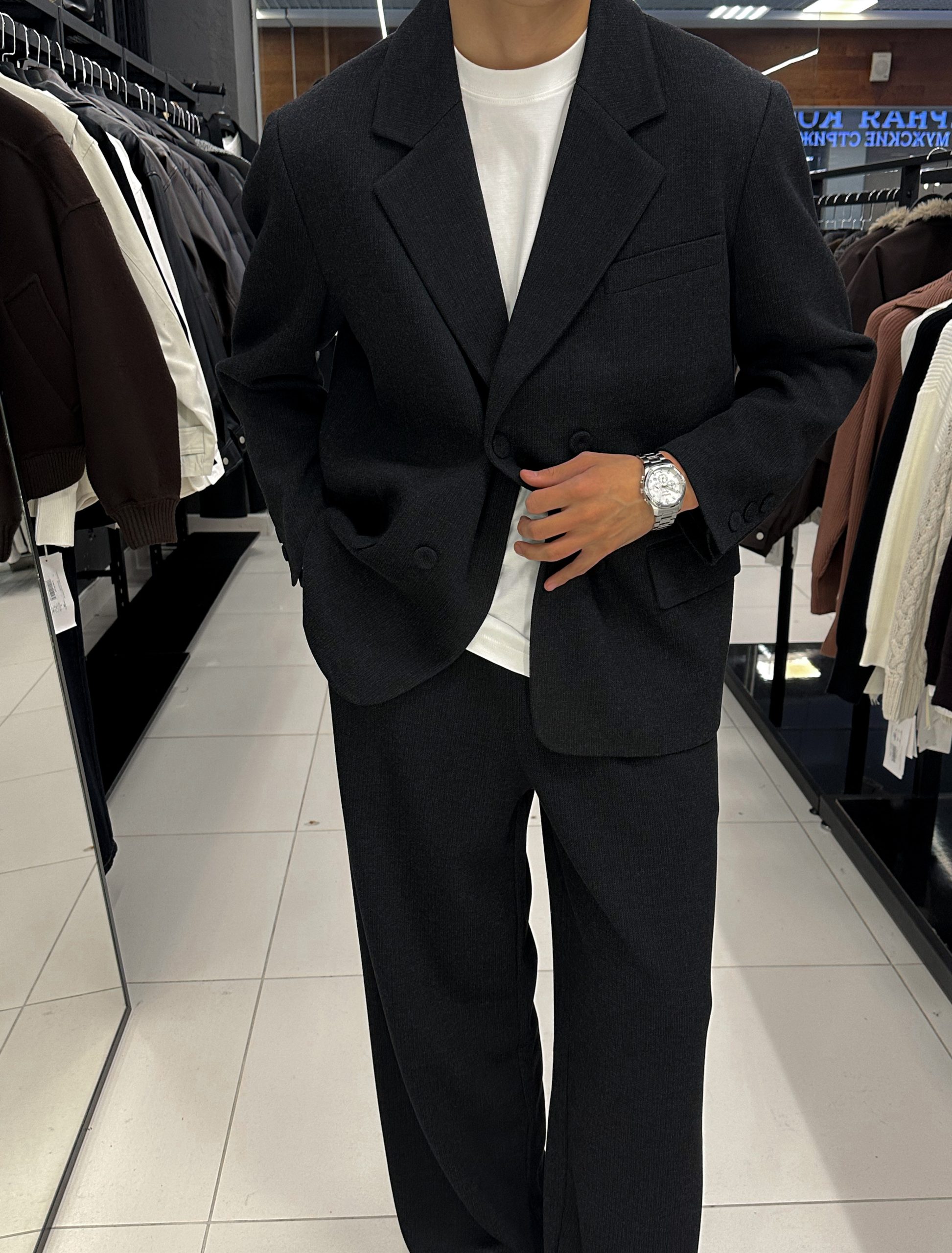 Пиджак оверсайз черный (арт.95220)