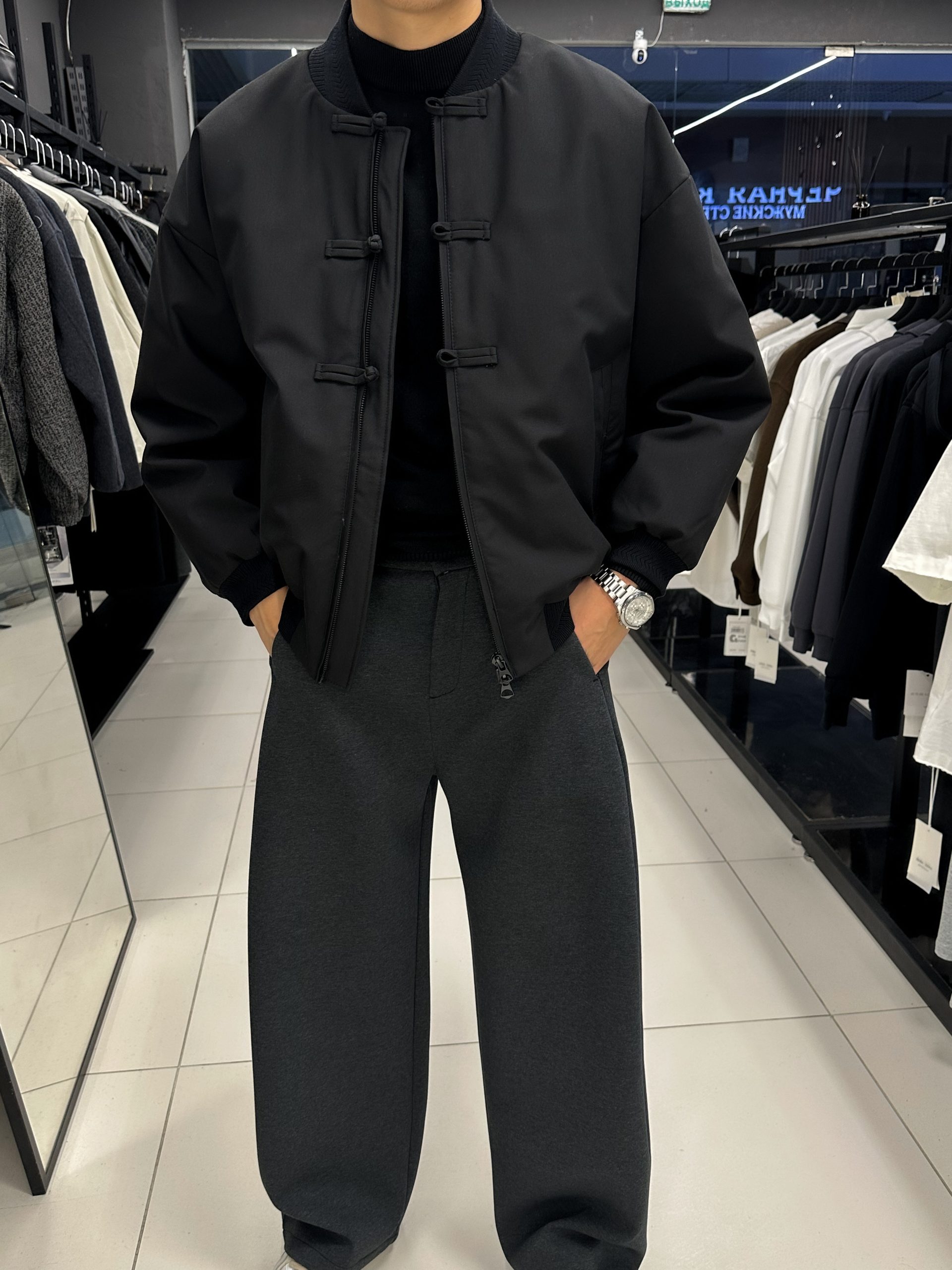 Куртка черная Asian print(N3134)