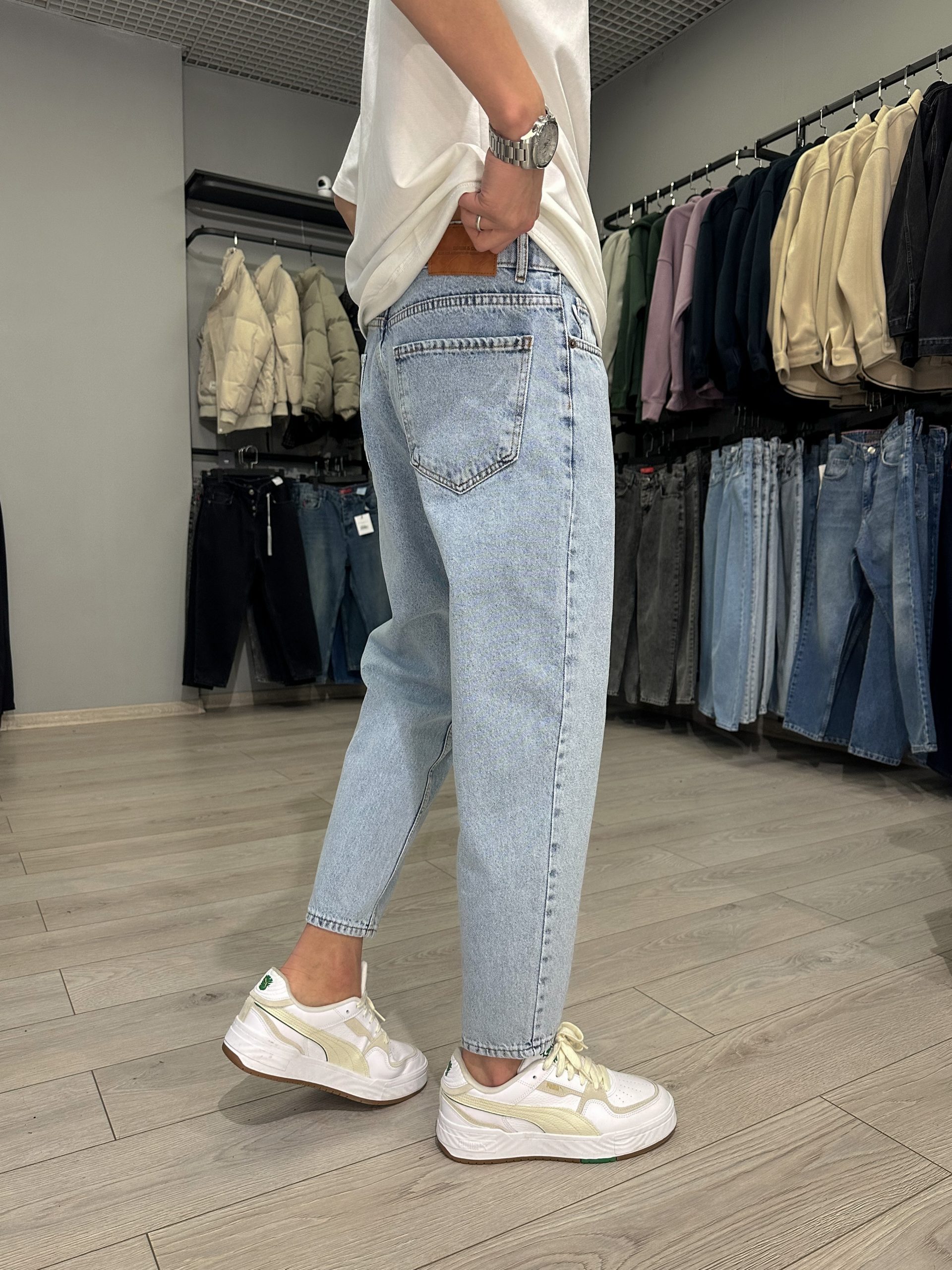 Джинсы бананы Denim светлый