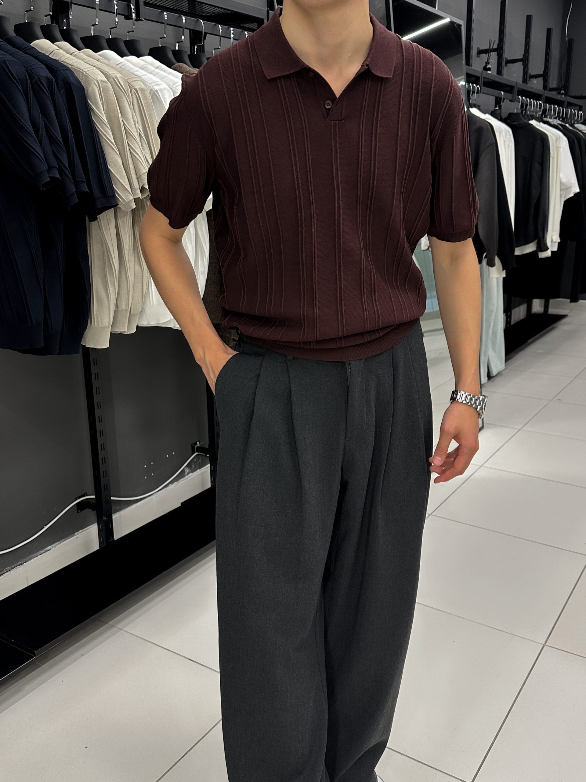 Поло бордовое