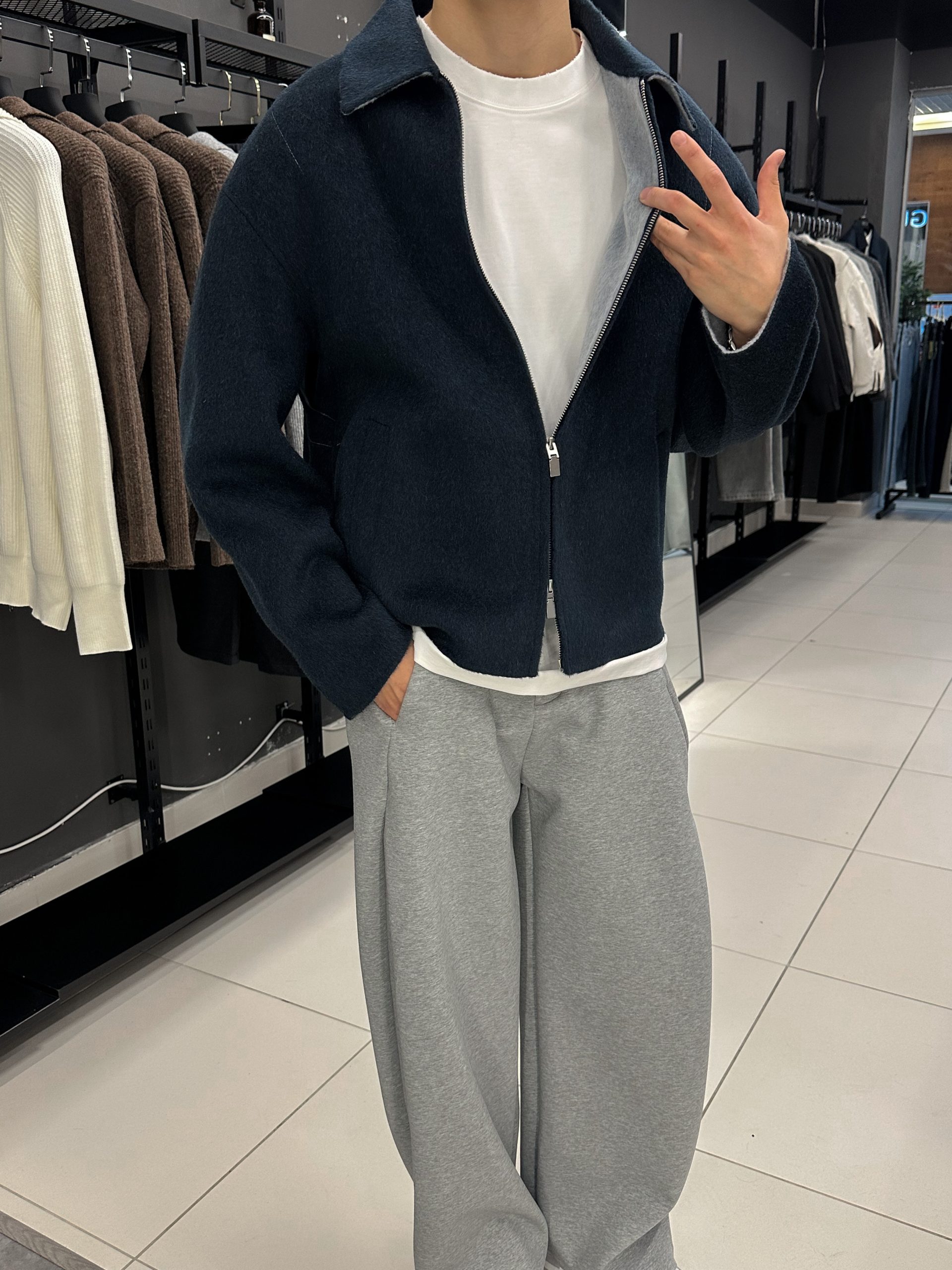 Пальто Premium Wool синий