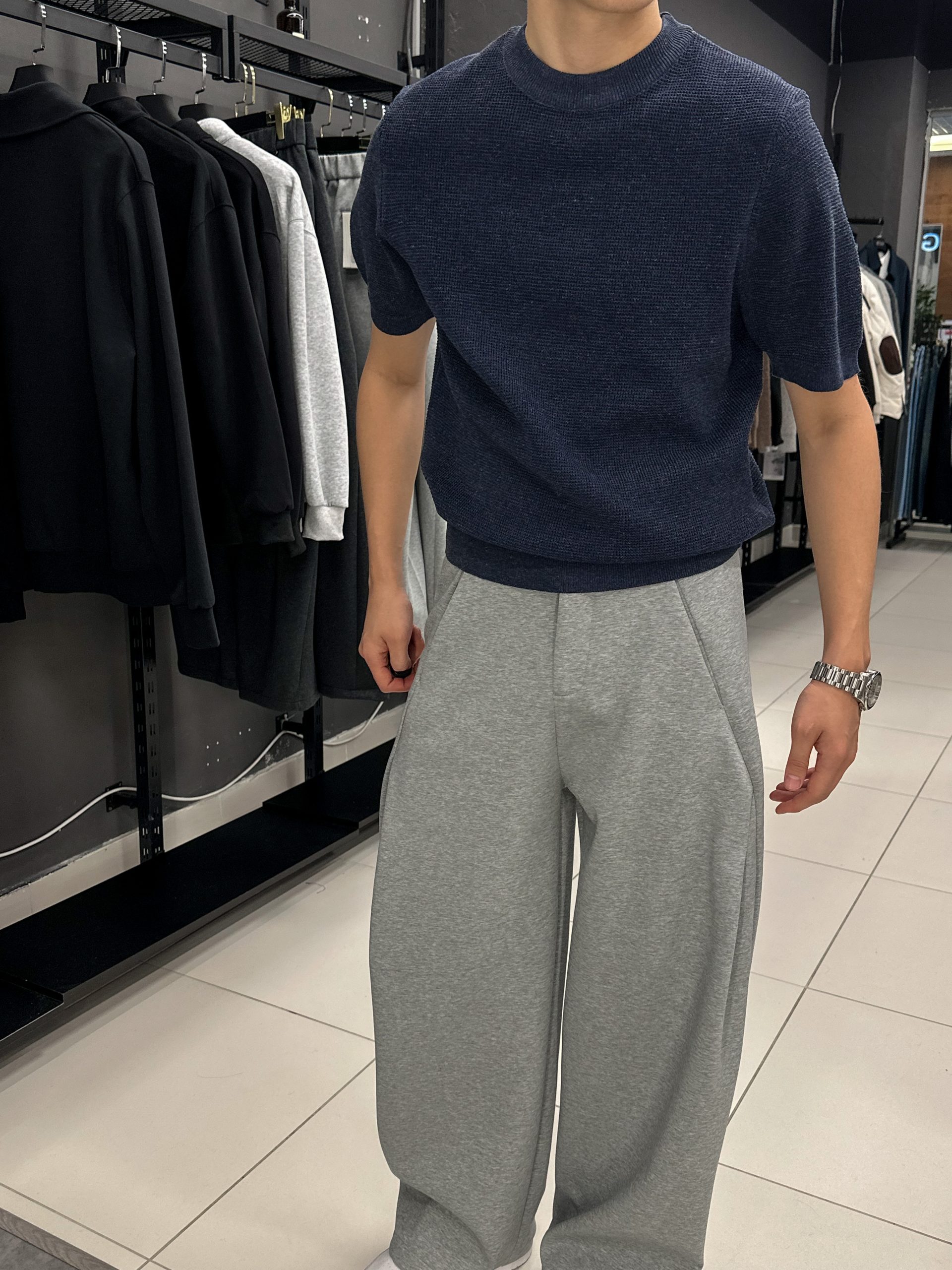 Поло Basic Knit синий 22257