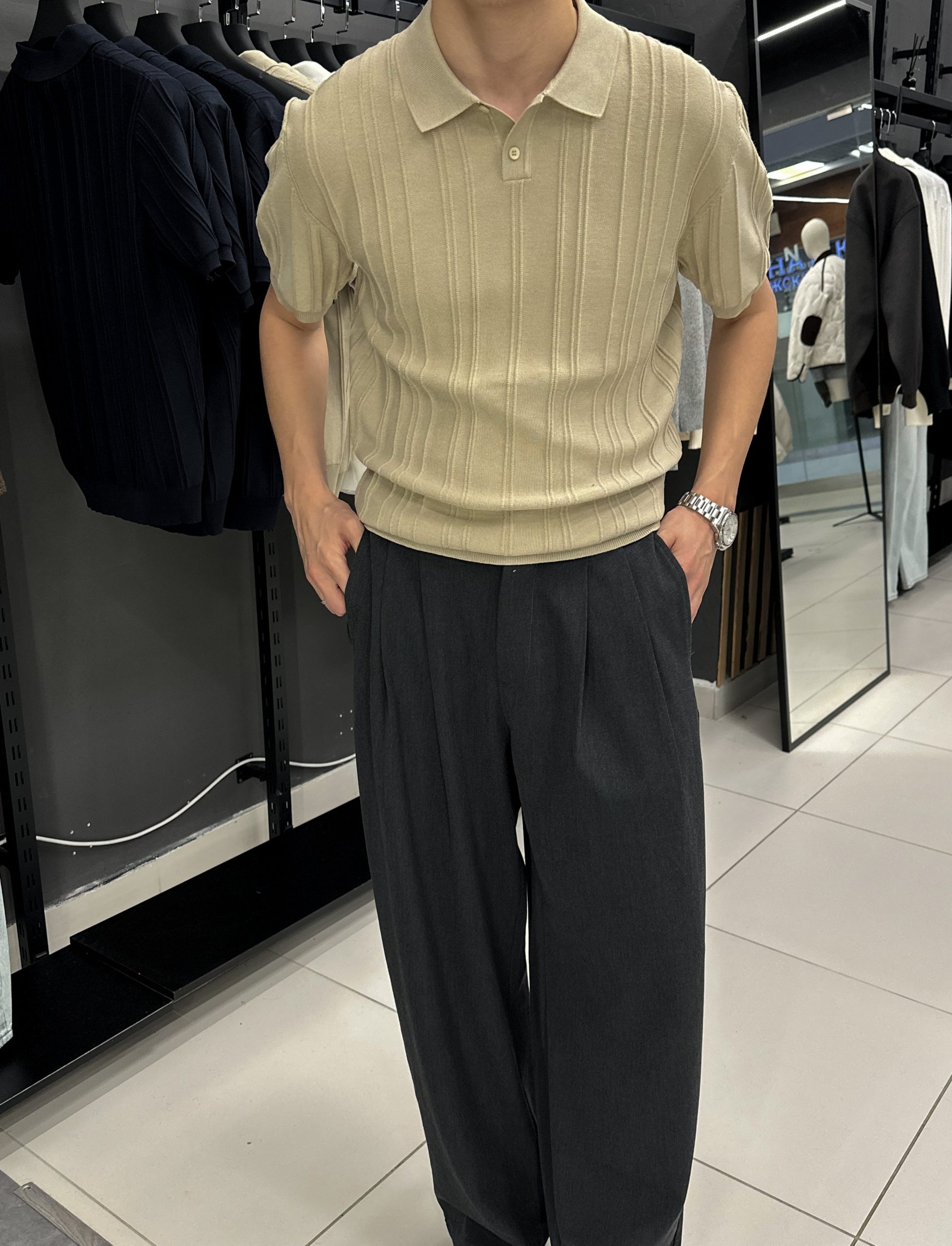 Поло бежевое