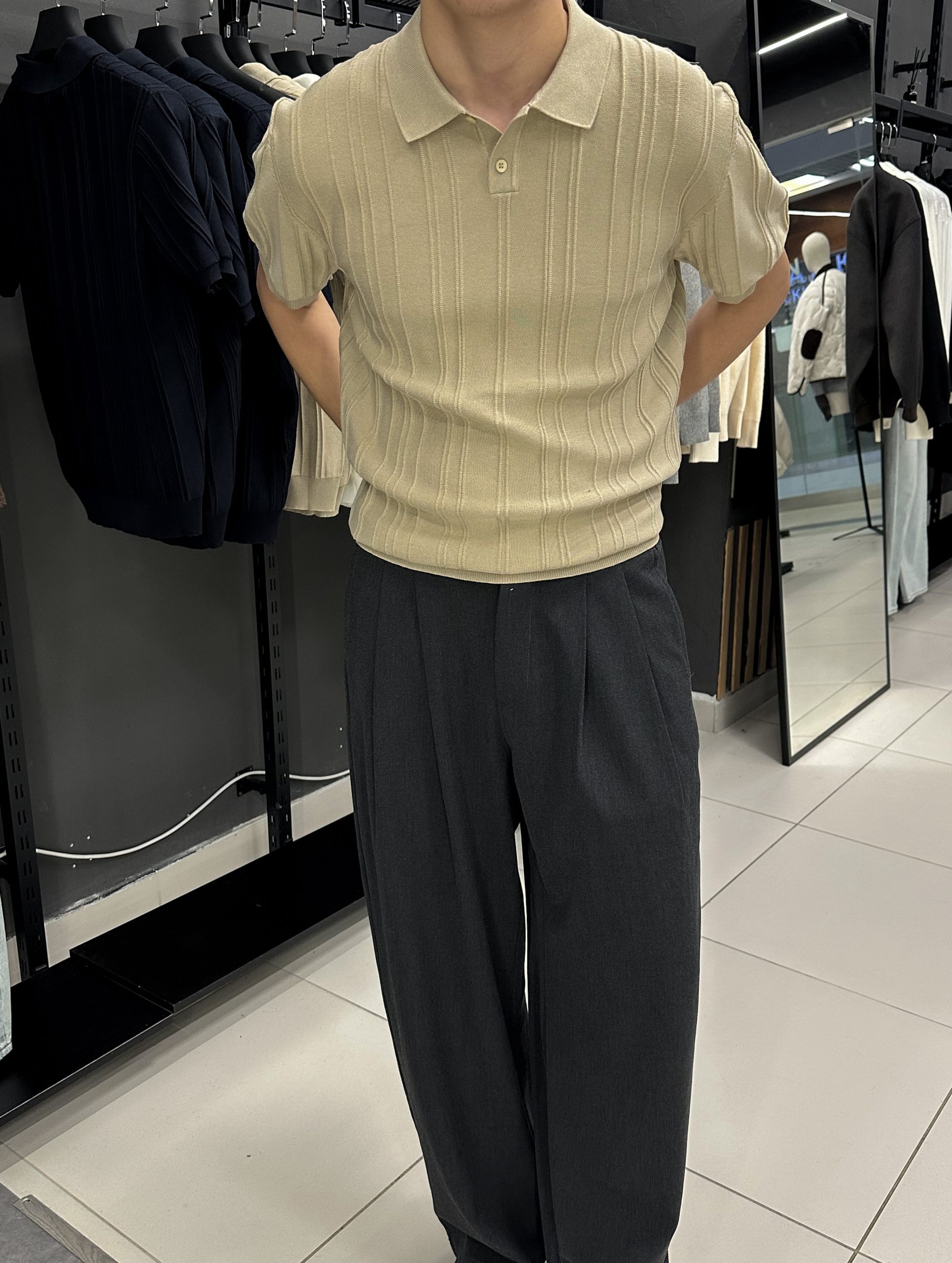 Поло бежевое