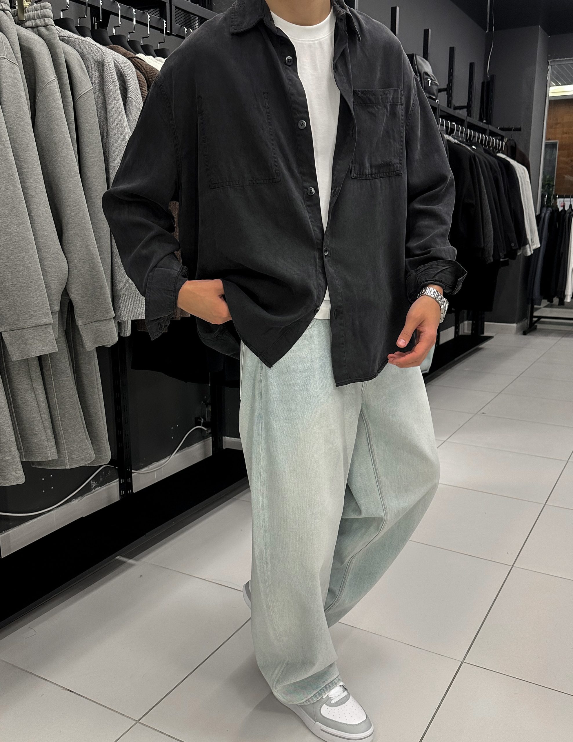 Рубашка из лиоцелла графит