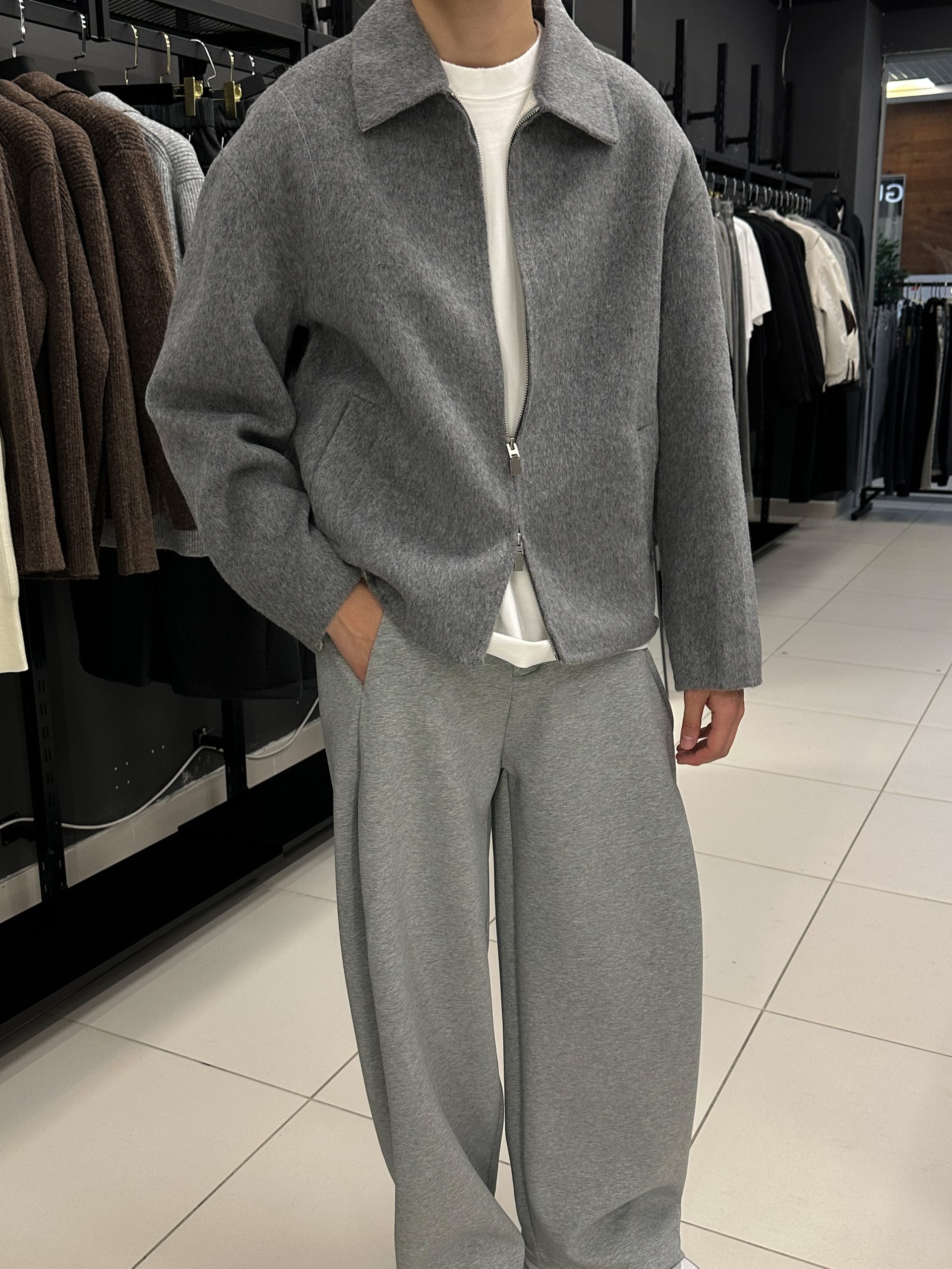 Пальто Premium Wool серый