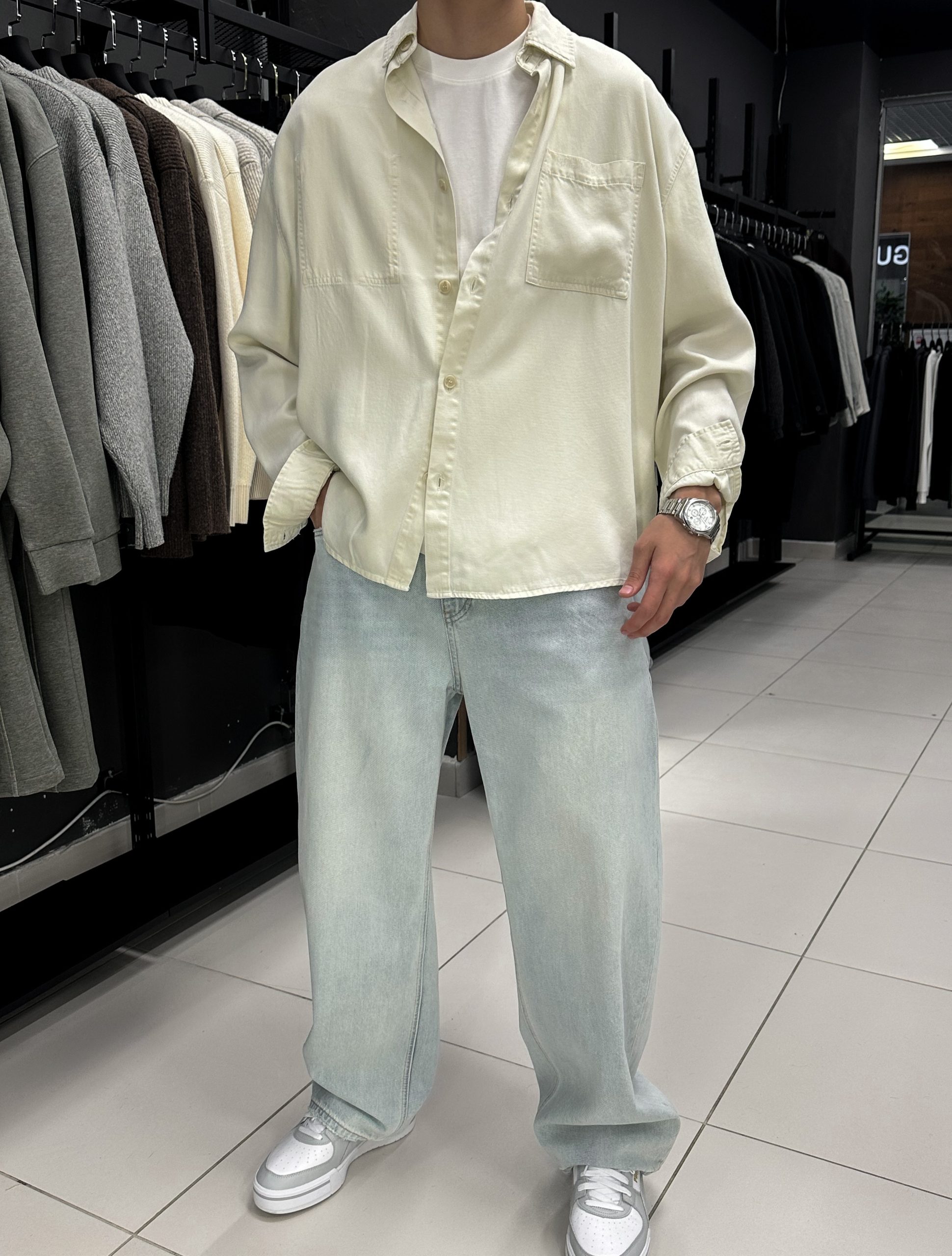 Рубашка из лиоцелла молочный