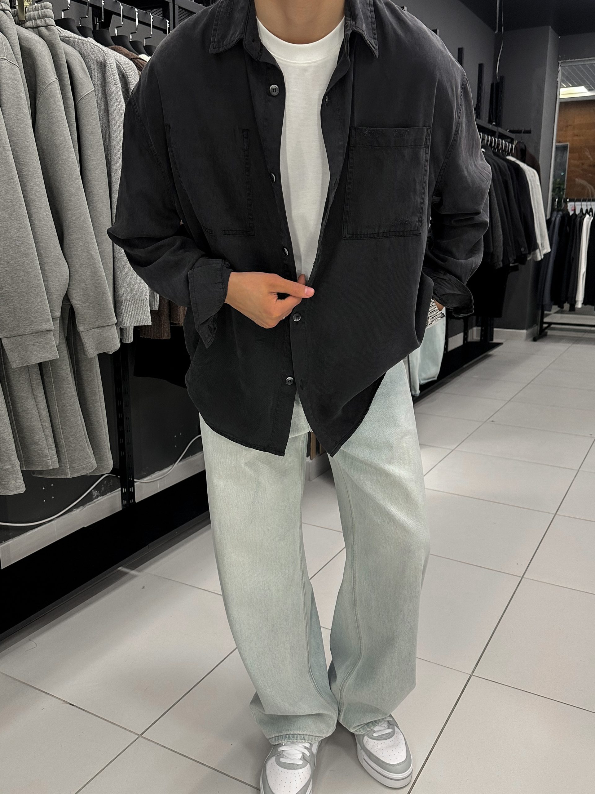 Рубашка из лиоцелла графит