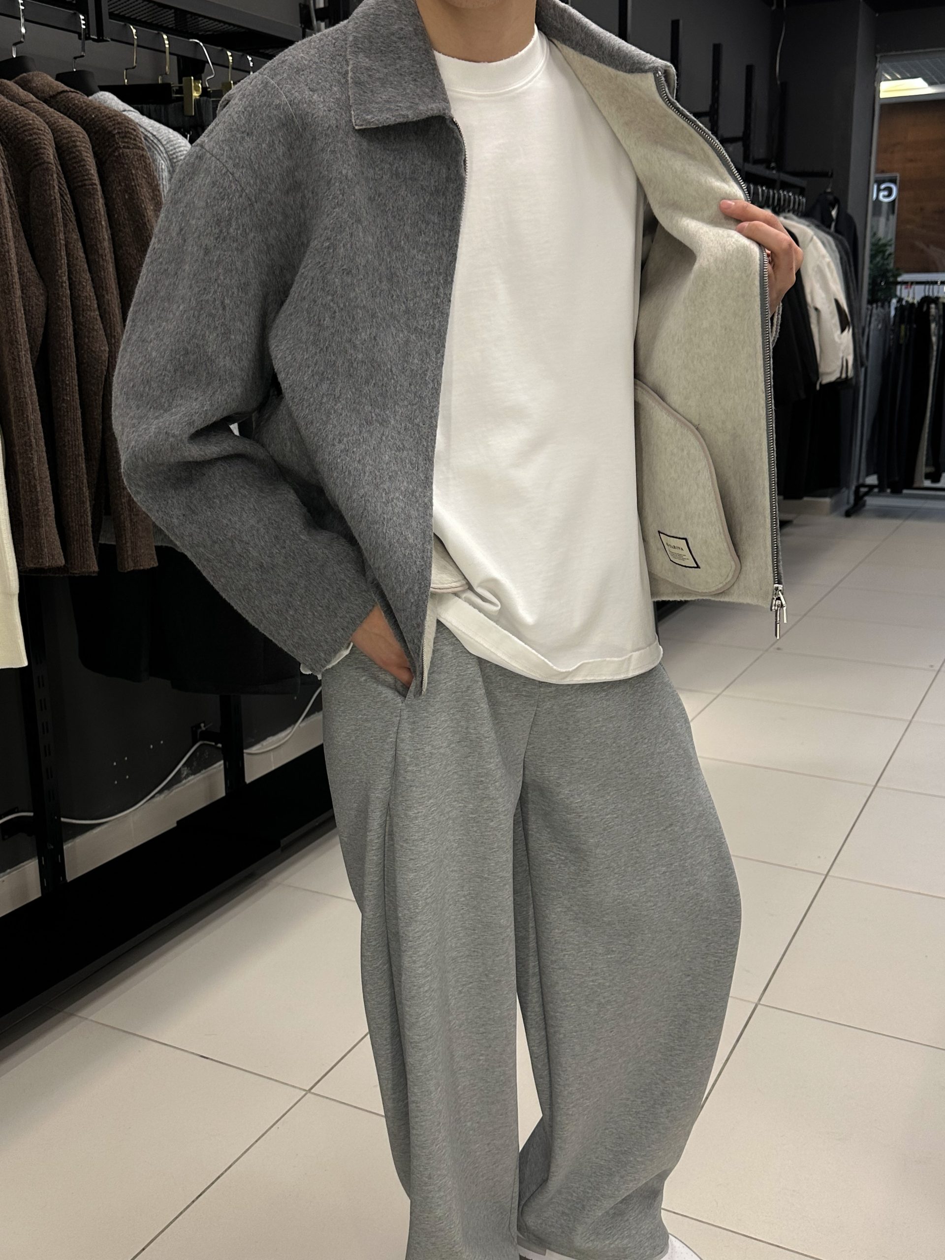 Пальто Premium Wool серый