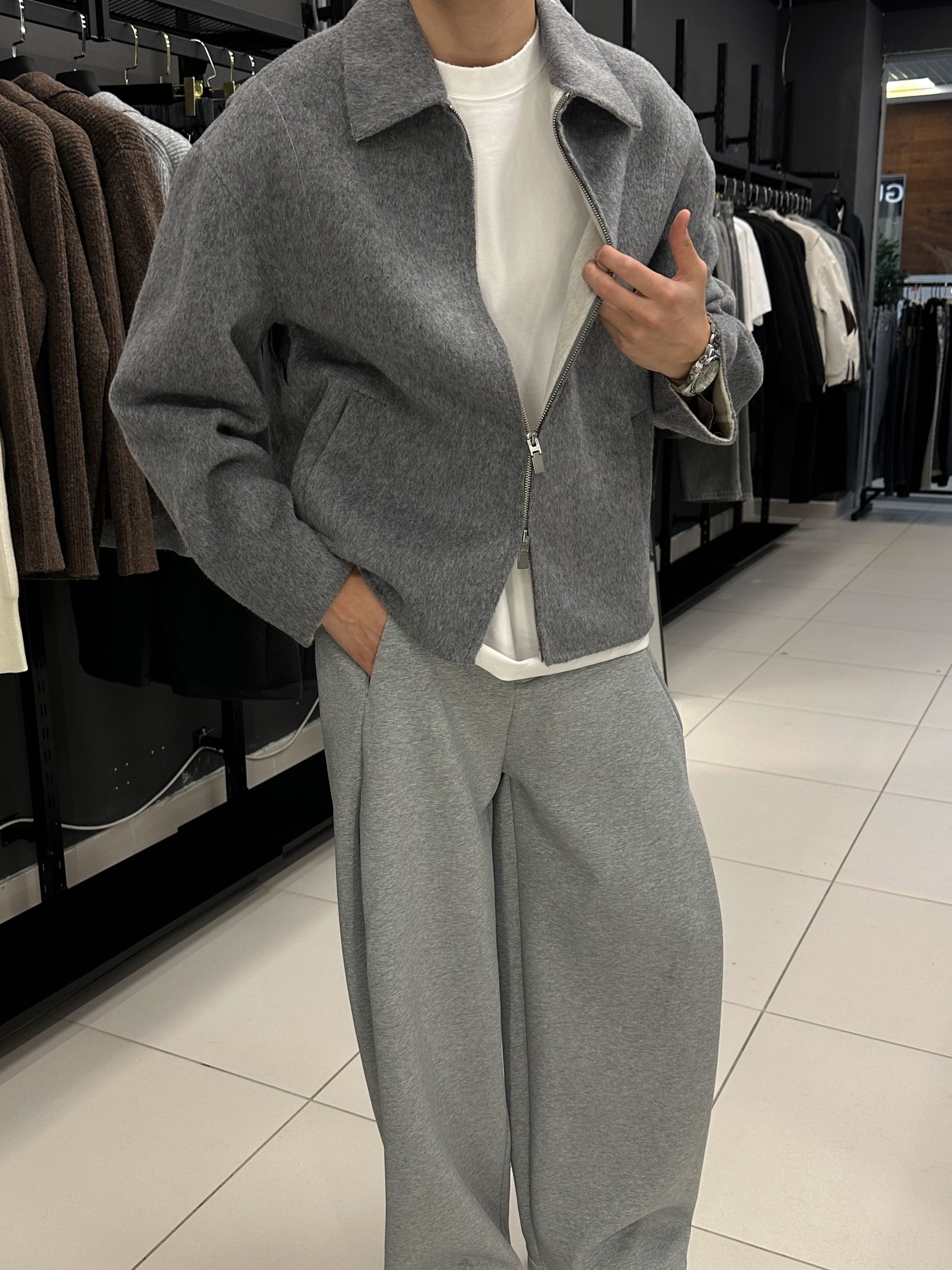 Пальто Premium Wool серый