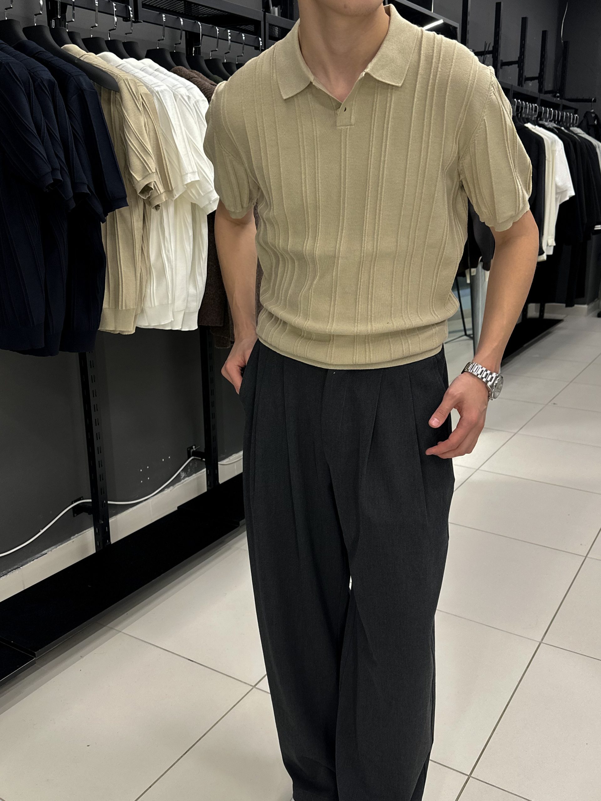 Поло бежевое