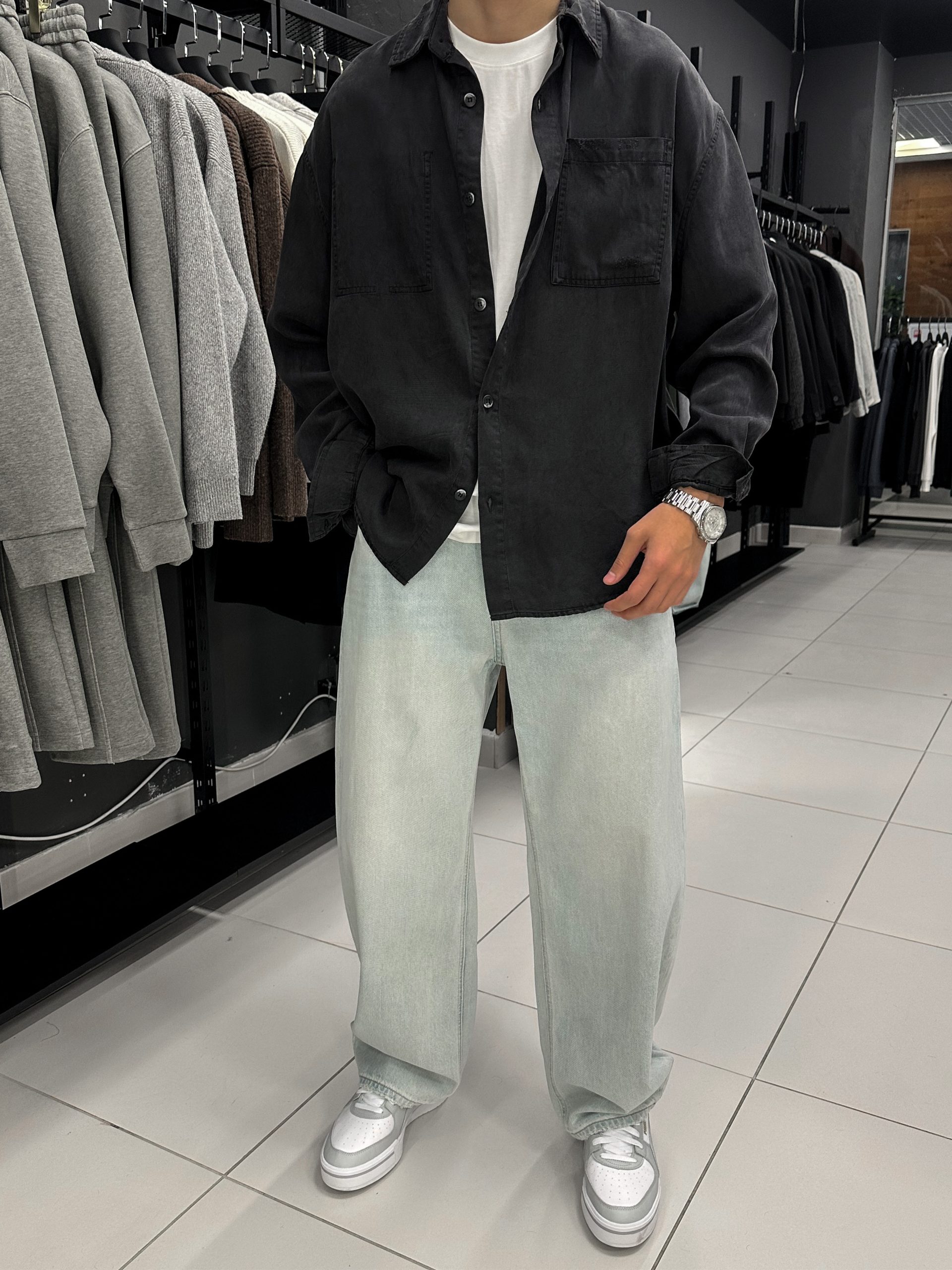 Рубашка из лиоцелла графит