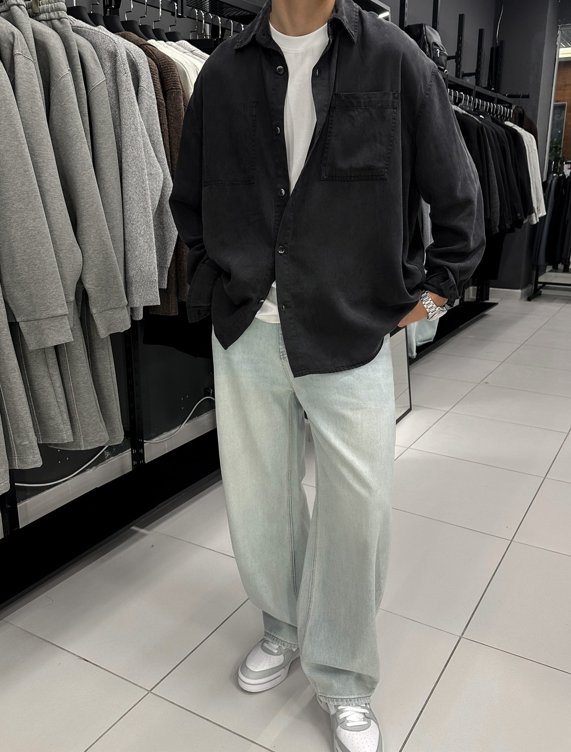 Рубашка из лиоцелла графит