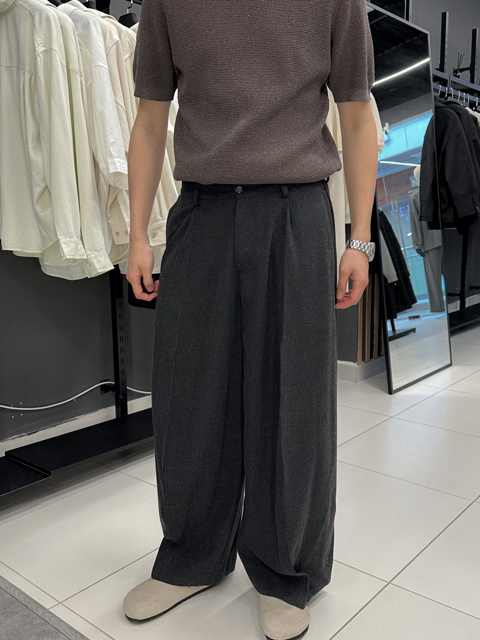 Брюки широкие графит 1302