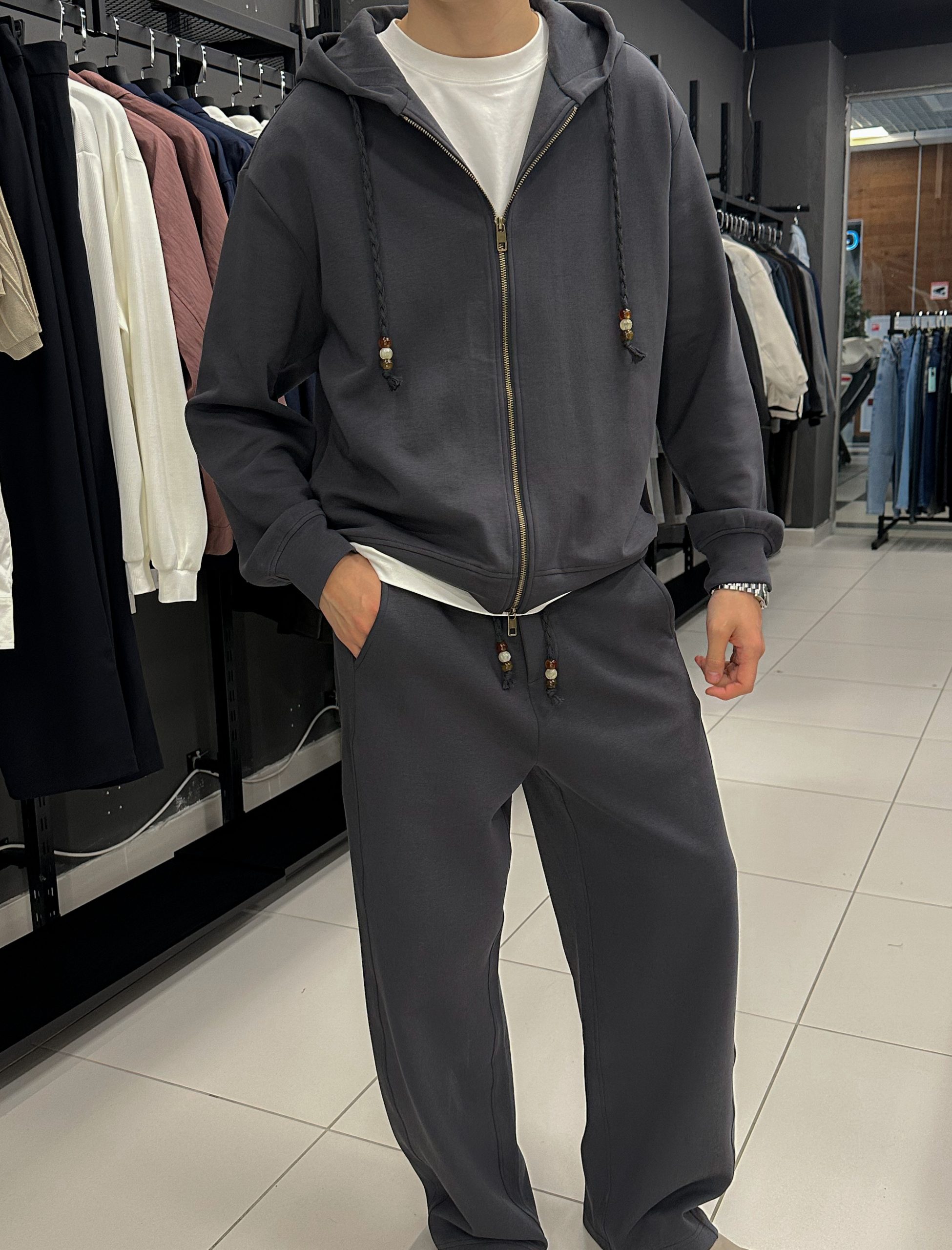 Спорт костюм 81W019 серый