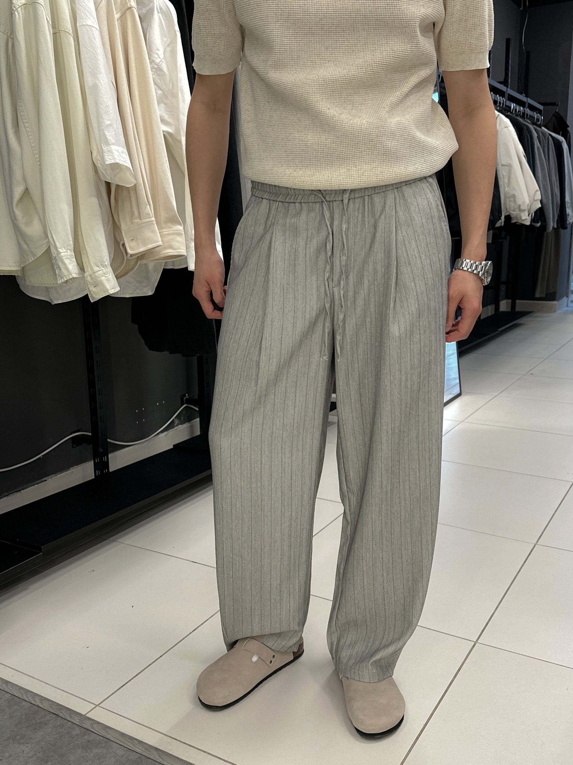 Брюки в полоску 1313 серый