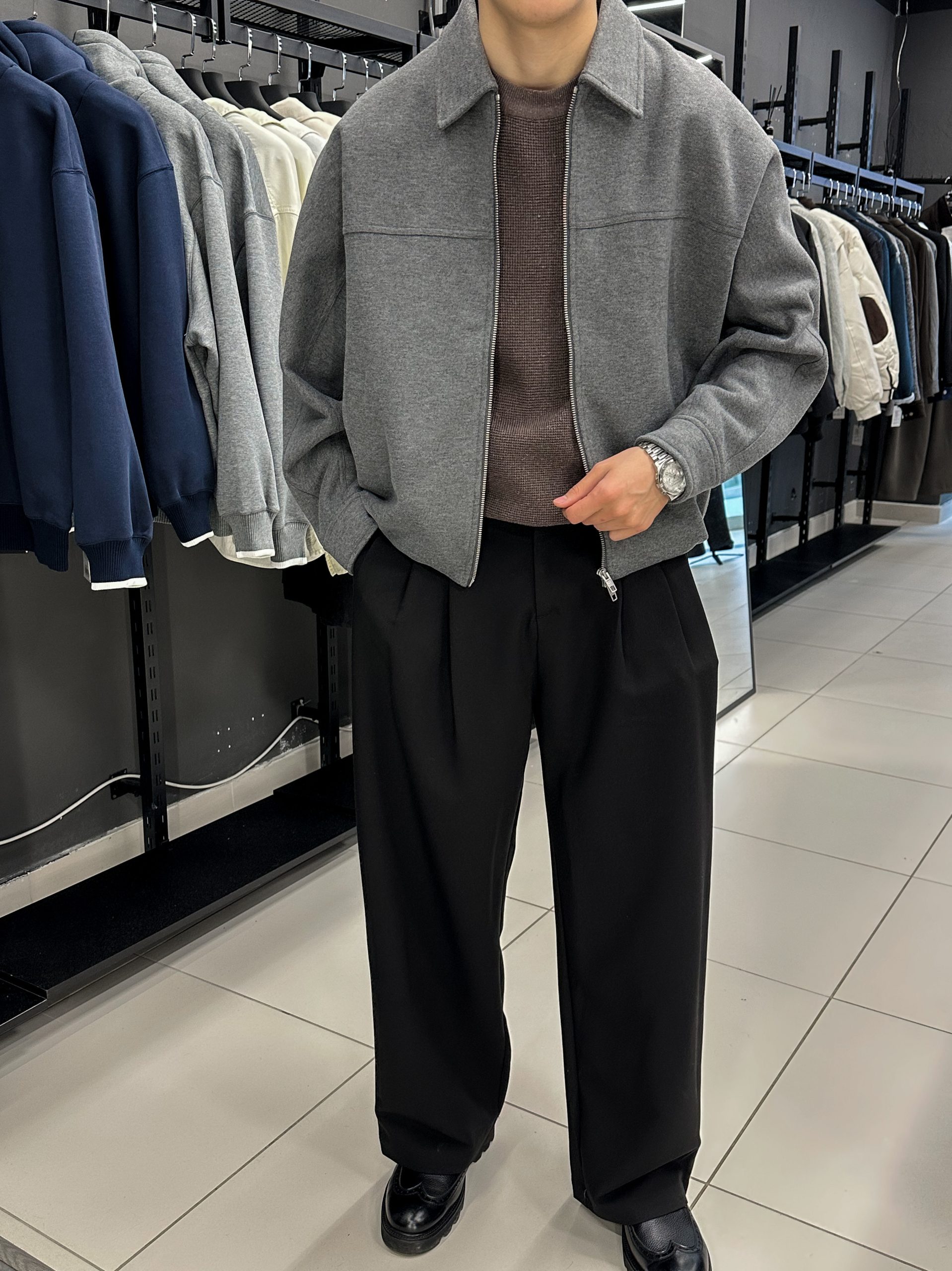 Бомбер KSJK 007 серый