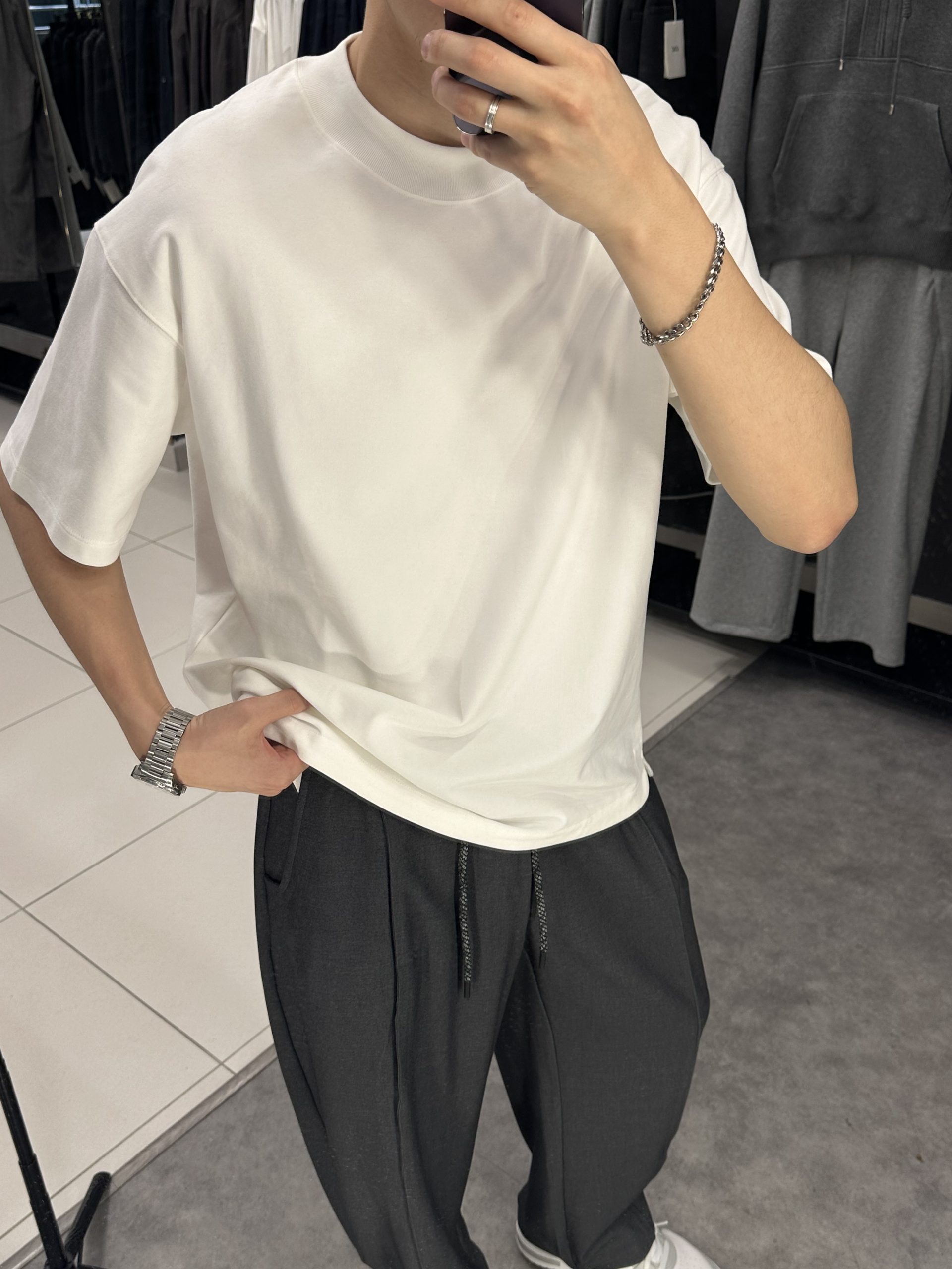 Белая футболка 350гр THE Q
