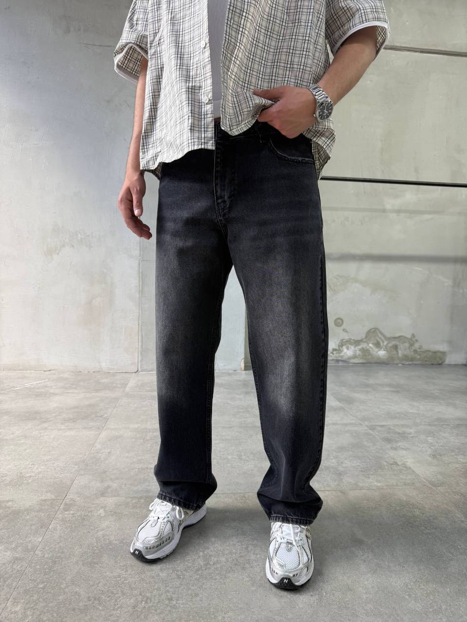 Джинсы BAGGY FIT графит